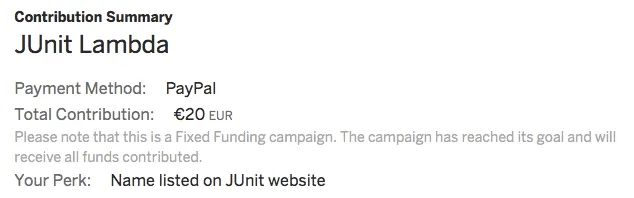 JUnit contribution summary