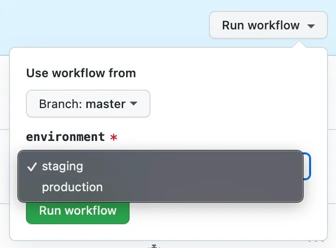デプロイワークフローを実行するWeb UI